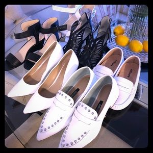 6 pairs black n white shoes size 8
